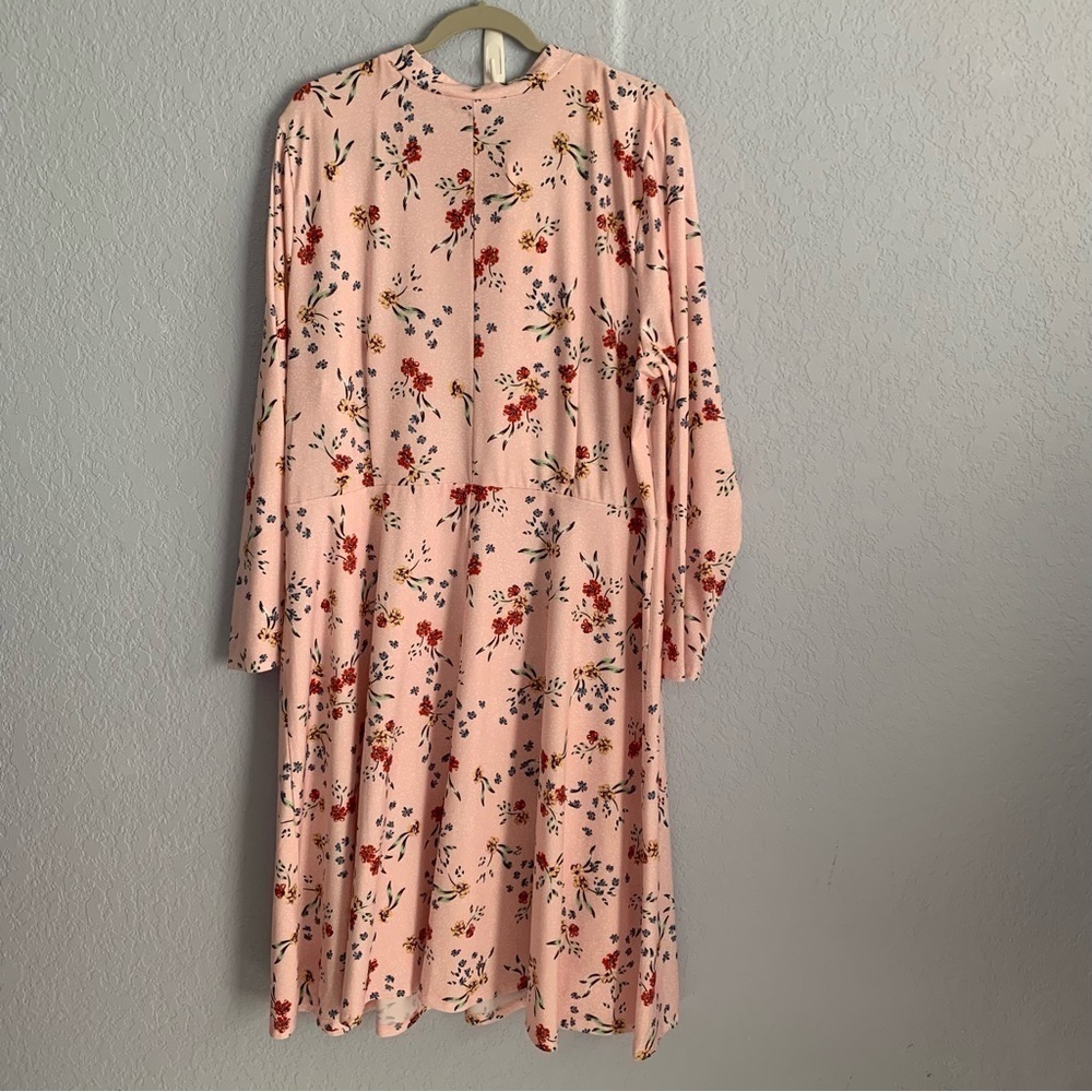 Eloquii Pink Floral Tie Plus Size Dress - Picture 6 of 6